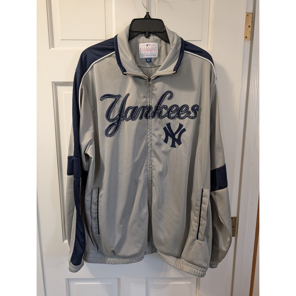 New York Yankees G-III Carl Banks Track Jacket Men's XL Gray Navy MLB
